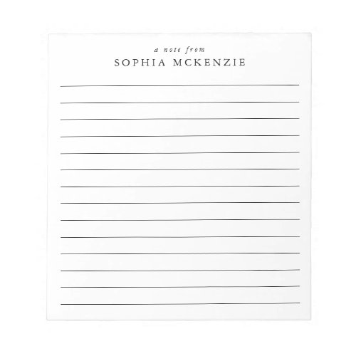 Classic Modern Simple Basic Black Lined Note From