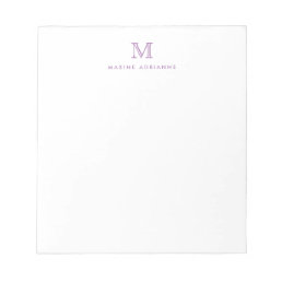 Classic Modern Simple Purple Monogram Initial Notepad