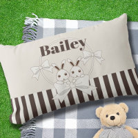 Classic Modern Stripe Cute Bunny Kids Outdoor