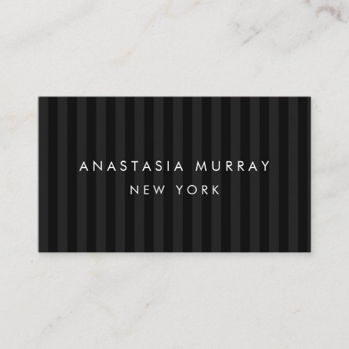 Classic Modern Striped and Gray Minimalist Luxury Business Card