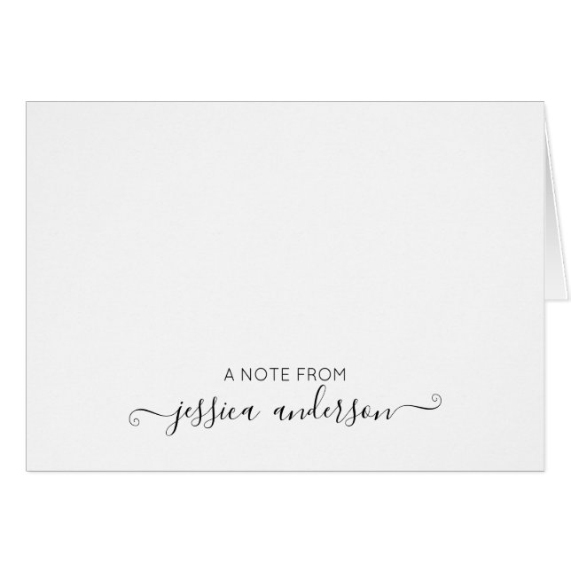Classic Modern Stylish Elegant Black Gray Script (Front Horizontal)