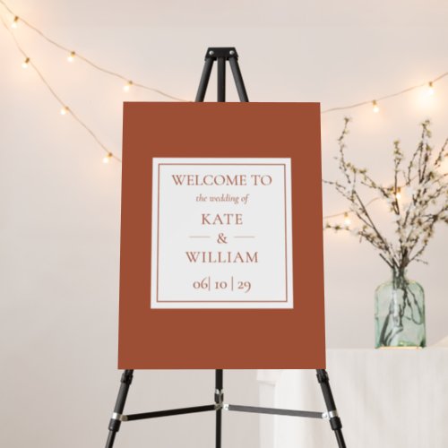 Classic Modern Terracotta Wedding Welcome Sign