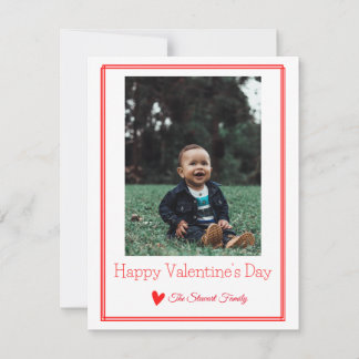 Classic Modern Valentines Day Photo card