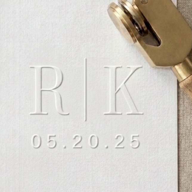 Classic Modern Wedding Initials Monogram Embosser (Creator Uploaded)