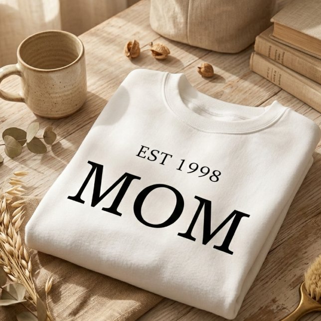 Classic Mom Est Year Timeless Statement Sweatshirt (Creator Uploaded)