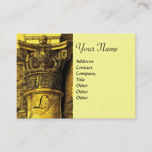 CLASSIC MONOGRAM 2 bright brown yellow Business Card