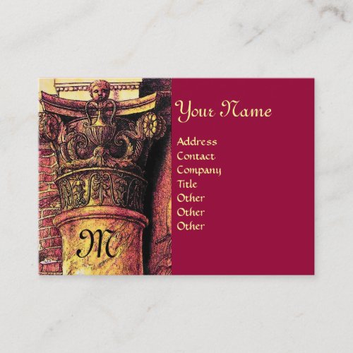 CLASSIC MONOGRAM 2 bright red yellow Business Card