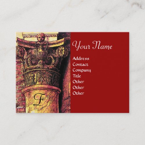 CLASSIC MONOGRAM 2 bright red yellow Business Card