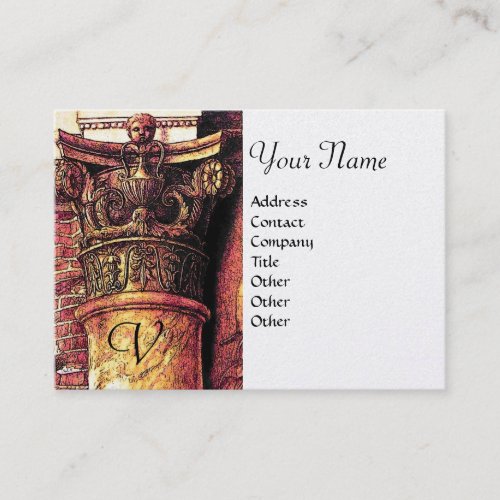 CLASSIC MONOGRAM 2 bright red yellowgold metallic Business Card