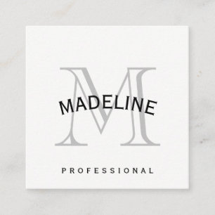Classic Monogram Arc Text Square Business Card