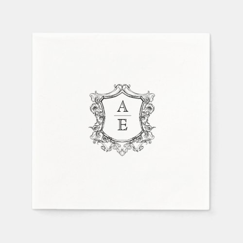 Classic Monogram Black and White Wedding  Napkins