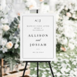 Classic Monogram Black and White Wedding Welcome Foam Board<br><div class="desc">A simple yet versatile,  classic wedding welcome sign with couples initial monogram.</div>