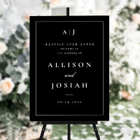 Classic Monogram Black and White Wedding Welcome