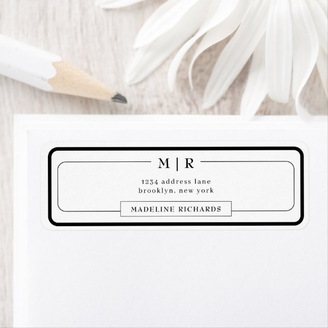 Classic Monogram Black Border Address Label (Insitu)