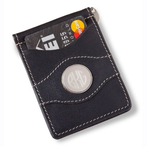 Classic Monogram Black Card Holder  Money Clip