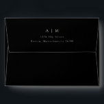 Classic Monogram Black Return Address Wedding Envelope<br><div class="desc">Classic Monogram Matching Return Address Wedding Suite Envelope in Black</div>