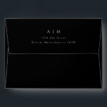 Classic Monogram Black Return Address Wedding Envelope<br><div class="desc">Classic Monogram Matching Return Address Wedding Suite Envelope in Black</div>