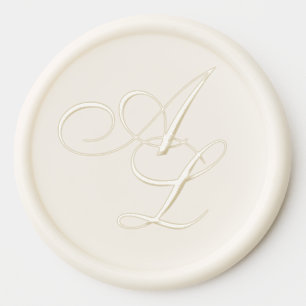 Classic Monogram Black & White Traditional Wedding Wax Seal Sticker