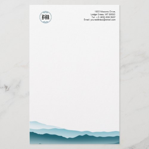 Classic Monogram Blue Mountain View Business Paper