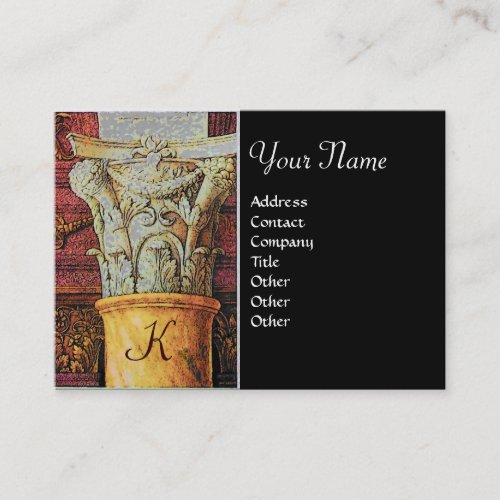 CLASSIC MONOGRAM bright brown grey black Business Card