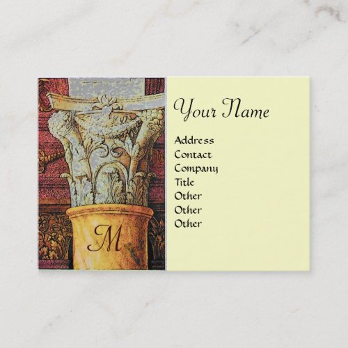 CLASSIC MONOGRAM bright brown greyyellow Business Card