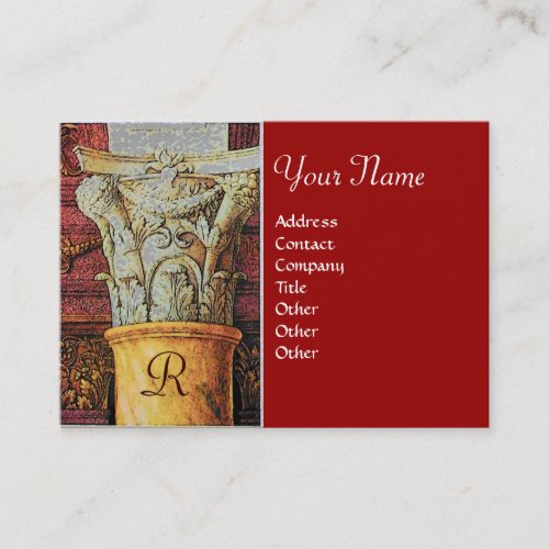 CLASSIC MONOGRAM bright brown greyyellow red Business Card