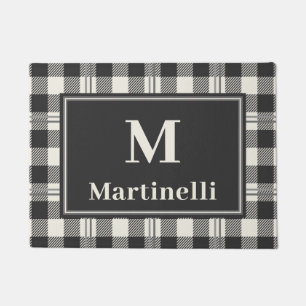 Classic Monogram Buffalo Plaid Doormat Design