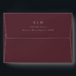 Classic Monogram Burgundy Return Address Wedding Envelope<br><div class="desc">Classic Monogram Matching Return Address Wedding Suite Envelope in Burgundy</div>