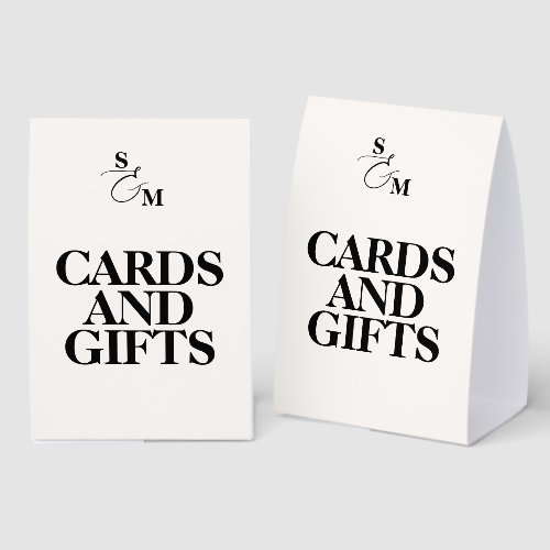 Classic Monogram Cards and Gifts Wedding Paper Table Tent