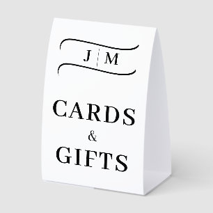 Classic Monogram Cards Gifts Wedding Calligraphy Paper Table Tent