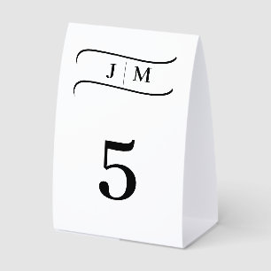 Classic Monogram Cards Gifts Wedding Calligraphy Paper Table Tent