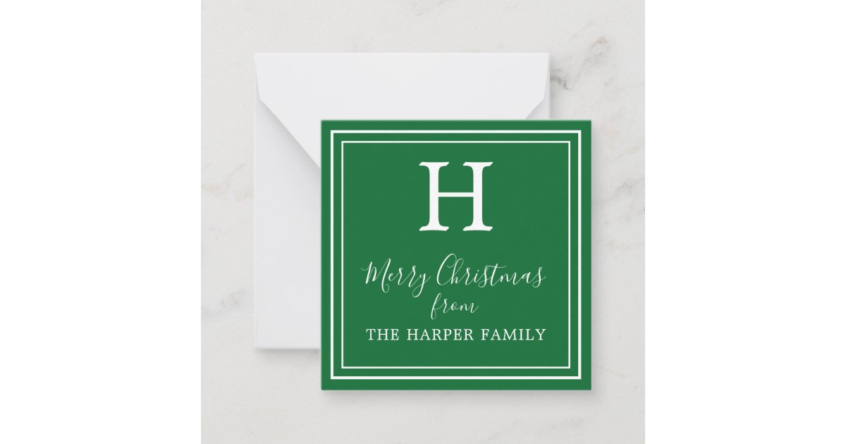 Classic Monogram Christmas Gift Enclosure Cards Zazzle