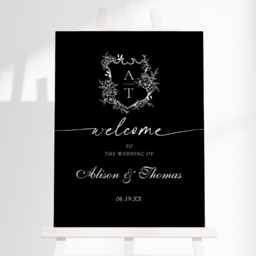 Classic Monogram Crest Wedding Welcome  Foam Board