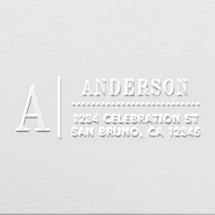 Classic Monogram   Custom Initial Return Address Embosser