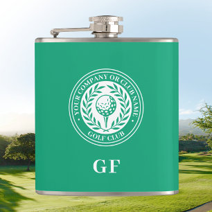 Classic Monogram Custom Name Green Flask