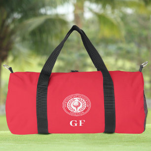 Classic Monogram Custom Name Red Duffle Bag