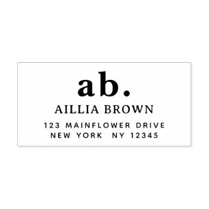 Classic Monogram   Elegant Minimal Return Address Self-inking Stamp