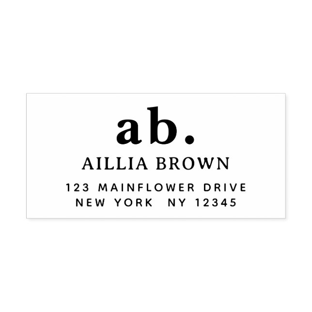 Classic Monogram | Elegant Minimal Return Address Self-inking Stamp (Design)
