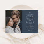 Classic Monogram Elegant Photo Wedding Invitation<br><div class="desc">This Classic Monogram Elegant Photo Wedding Invitation features a simple frame,  customizable text and portrait photo. Click the Edit button to customize this design.</div>