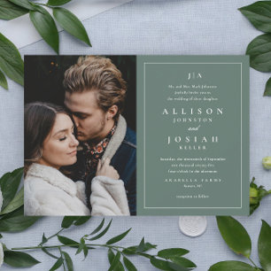 Classic Monogram Elegant Photo Wedding Invitation