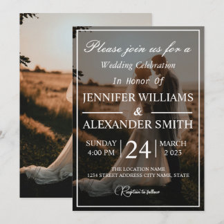 Classic Monogram Elegant Photo Wedding Invitation