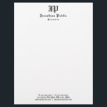 Classic Monogram Elegant Simple Vintage Old Text Letterhead<br><div class="desc">Classic Monogram Elegant Simple Vintage Old Text Letterhead.</div>