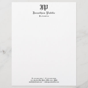 Classic Monogram Elegant Simple Vintage Old Text Letterhead