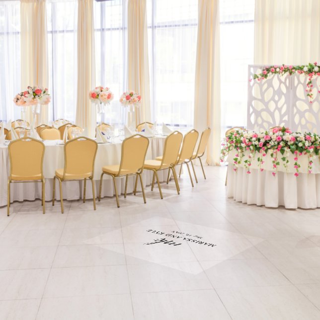 Classic Monogram Elegant Wedding Floor Decals (Dinner)