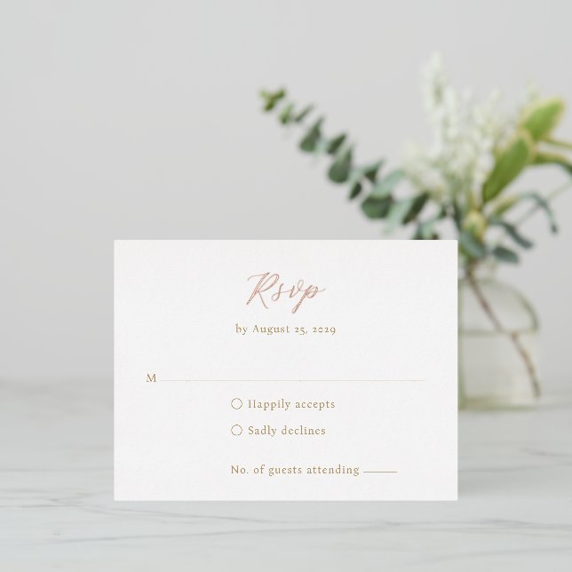 Classic Monogram Elegant Wedding Foil RSVP Card (Standing Front)