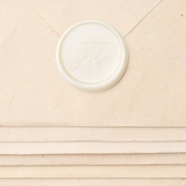 Classic Monogram Elegant Wedding Wax Seal Sticker (Front)