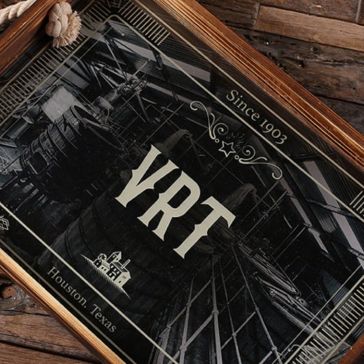 Classic Monogram Engraved Rectangle Serving Tray (Top)