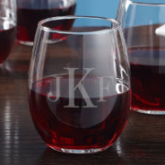 Classic Monogram Engraved Stemless Wine Glass at Zazzle