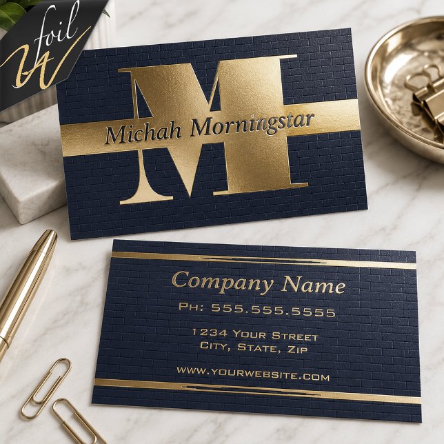 Classic Monogram Executive Foil Business Cards (Creator Uploaded)