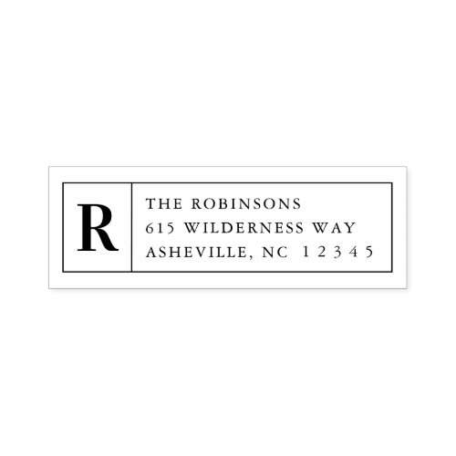 Classic Monogram Family Wedding Return Address Self_inking Stamp